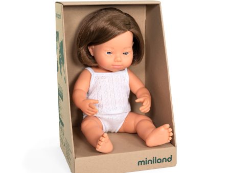 Baby Doll - Caucasian Girl - Down Syndrome - 38cm - BPA Free Sale