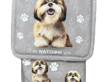 Pet Oven Mitt Set Brown and White Shih Tzu Cheap