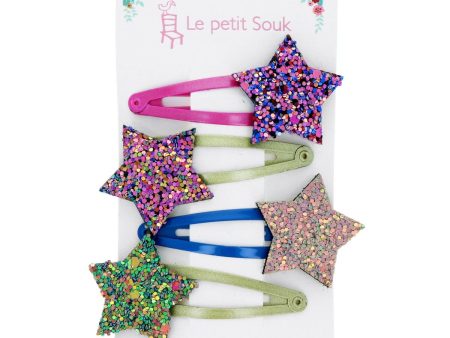 Hair Clips - Glitter Star Hot on Sale