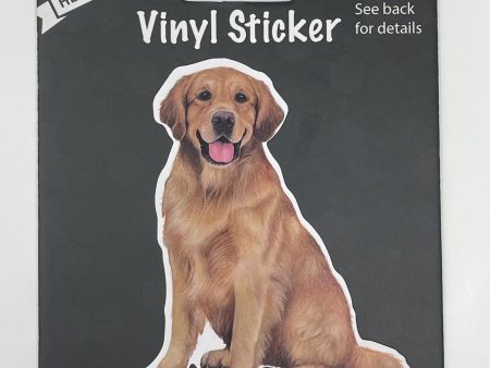 Pet Vinyl Sticker Sitting Golden Retriever Discount