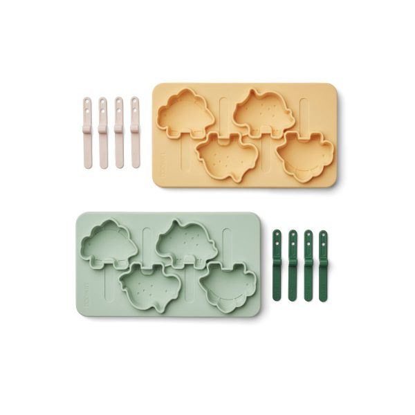 Ice Pop Mold - Silicone - Reusable - Dino - Dusty Mint Multi Mix on Sale