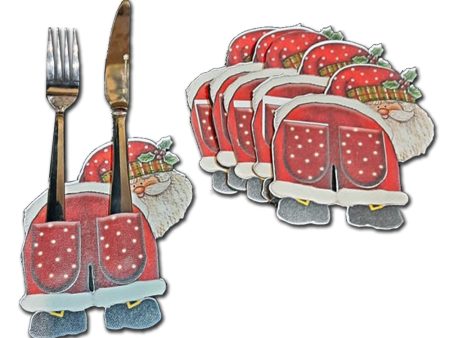 Canvas Santa Cutlery Holder (set of 6) Supply