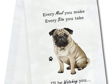 Pet Kitchen Towel Tan Pug Hot on Sale