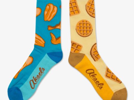 Aksels Chicken and Waffles Split Pair Socks One Size Fits Most Discount