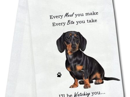 Pet Kitchen Towel Black Dachshund Supply