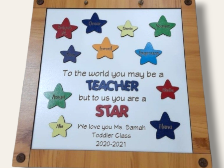 Wooden board with name stars Online Sale