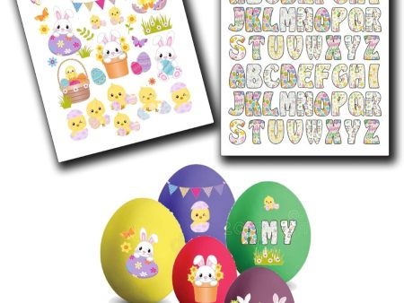 Easter egg decorating stickers, waterproof Easter chicks and bunnies Sale