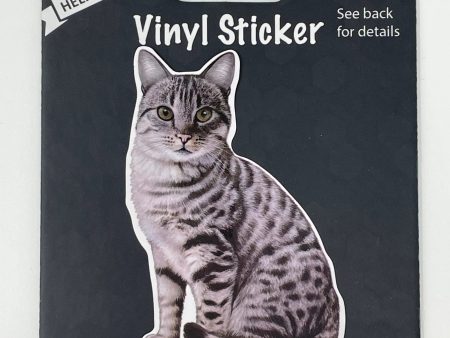 Pet Vinyl Sticker Silver Tabby Cat Online