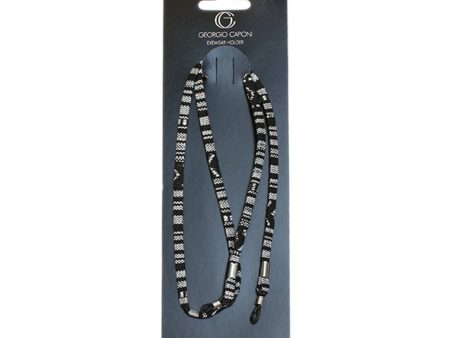 Black & White Fabric Chain Eyewear Holder For Cheap