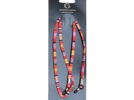 Orange & Maroon Fabric Chain Eyewear Holder For Cheap