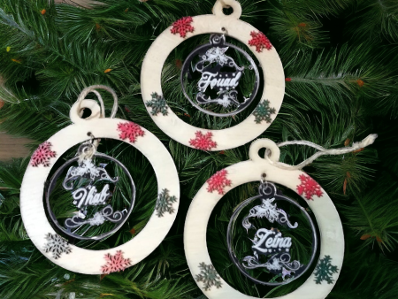 Personalized Wooden and Acrylic ornament For Discount