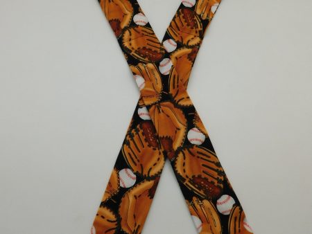 Baseballs & Gloves On Black Cool Tie Hot on Sale