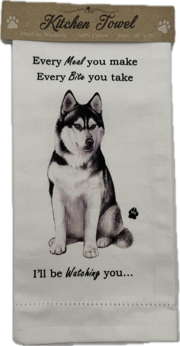 Pet Kitchen Towel Siberian Huskey Cheap