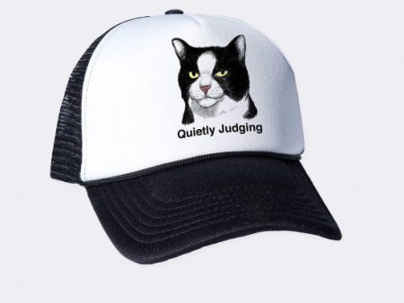 Headline Quietly Judging Cat Trucker Cap For Sale