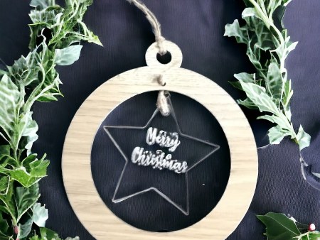 Personalized Wooden and Acrylic ornament (star) Online Hot Sale