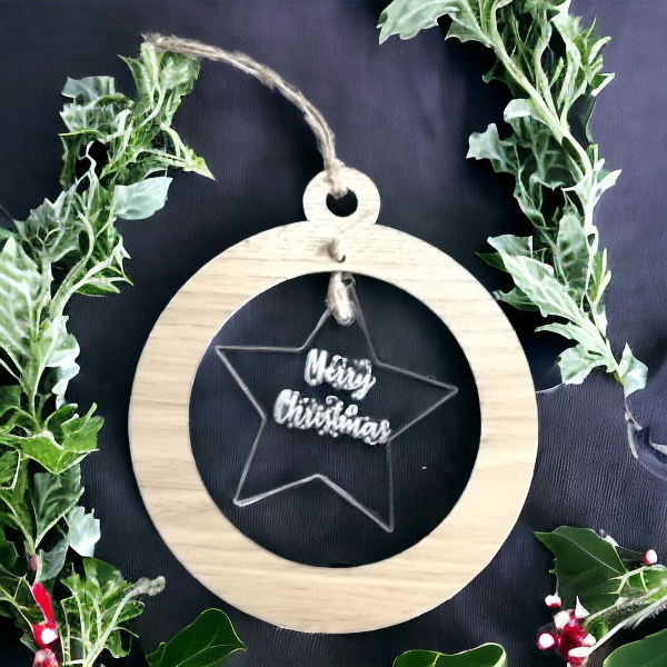 Personalized Wooden and Acrylic ornament (star) Online Hot Sale