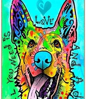 German Shepherd, All You Need Is Love And A Dog Wood Magnet Hot on Sale