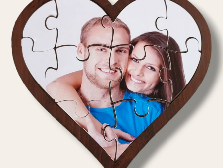 Heart shaped picture puzzle (brown) Fashion