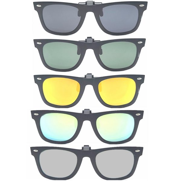 60mm Polarized Wayfarer Full Frame Clip On Fashion