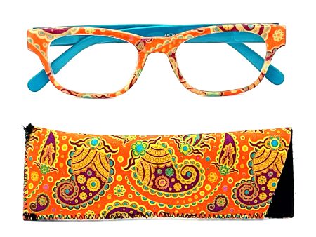 Poppin  and Lockin  Fully Magnified Colorful Reading Glasses With Matching Case on Sale