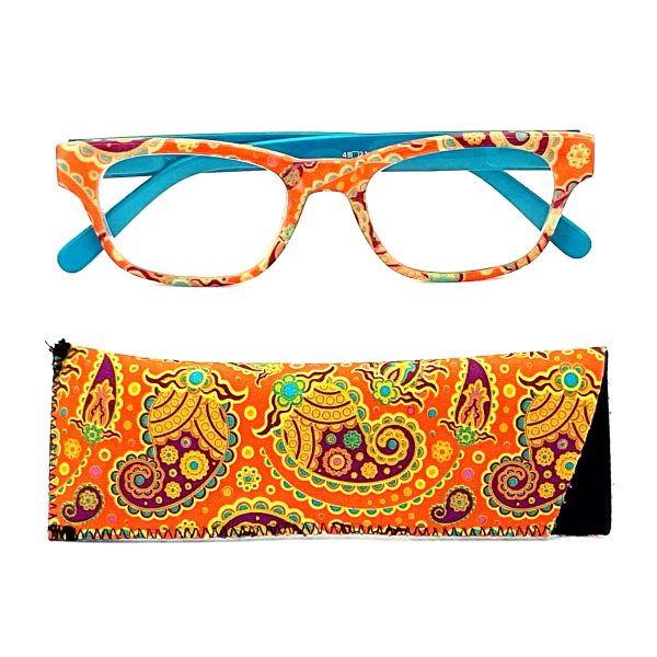 Poppin  and Lockin  Fully Magnified Colorful Reading Glasses With Matching Case on Sale