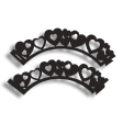 Cupcake lace wrapper (set of 12)  Hearts cutout  For Cheap