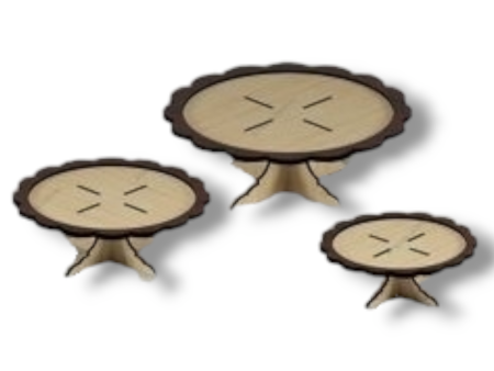 Cake stand (wood) 3 on Sale