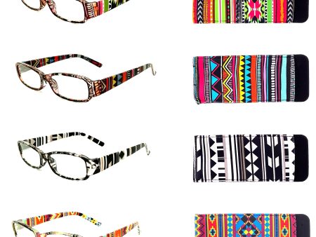 Aztec Print Readers With Matching Case Sale