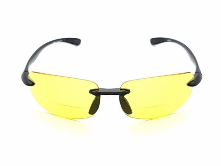 Shotgun Yellow Tinted Rimless Shooting, Hunting, & Night Driving Sports Bifocal Glasses Hot on Sale