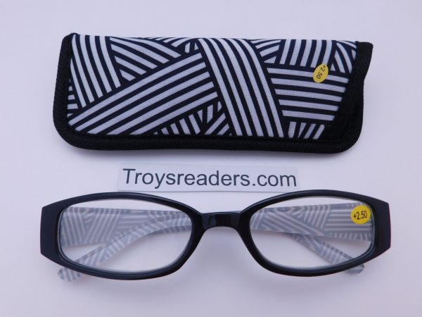 Geometric Design Readers With Case in Five Colors Sale