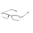 Subtle Fully Magnified Frameless Rectangle Frame Reading Glasses With Metal Temples Online