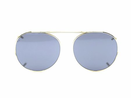 46mm Small Round Mirrored Clip on Sunglasses For Sale