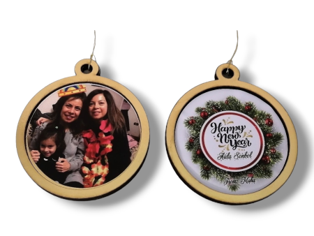 Personalized Wooden double sided picture ornament For Discount