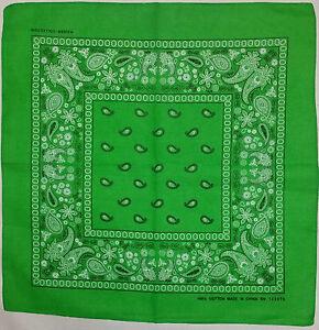 Green Bandana 100% Cotton For Cheap