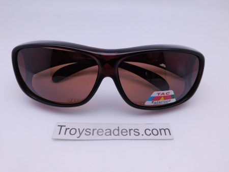 63MM Medium Polarized Fit Overs in Brown with Amber Lens Discount