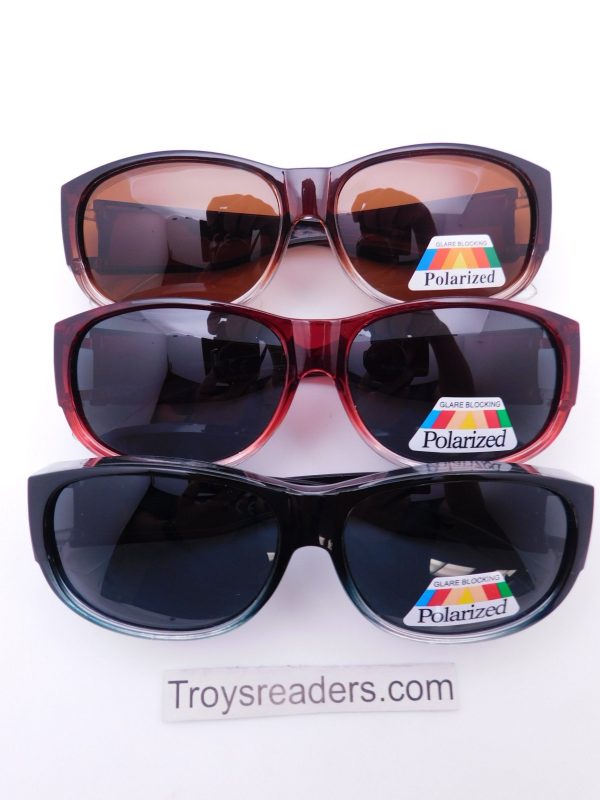 Two-Tone Large Lens Polarized Fit Overs in Three Colors For Cheap