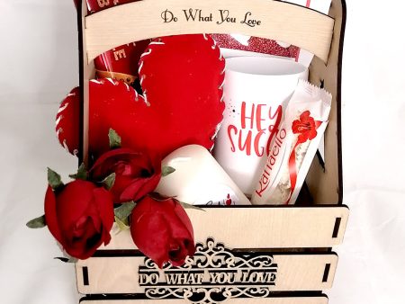 Wooden Basket (red valentine) on Sale