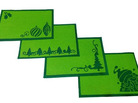 Layered felt tablemats (Set of 4).. Green For Discount