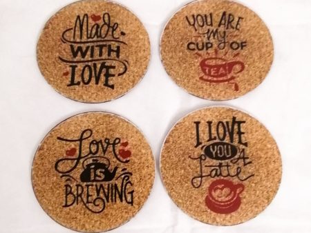 Wooden printed coasters (set of 4) Fashion