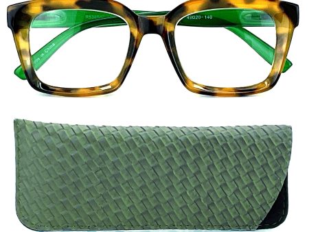 Wild Side Fully Magnified Colorful Square Reading Glasses With Matching Case Online Sale