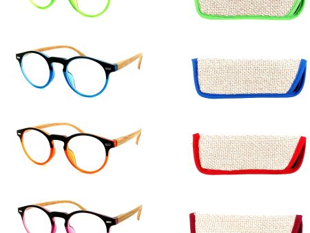 Eco-Earth Round Frame Two Tone Readers With Matching Case on Sale