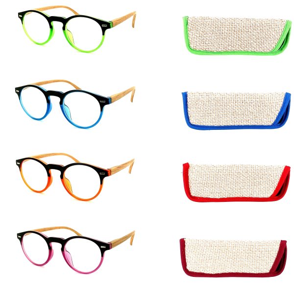 Eco-Earth Round Frame Two Tone Readers With Matching Case on Sale