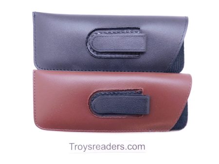 Small Faux Leather Glasses Sleeve Pouch with Belt Clip in Three Colors Supply