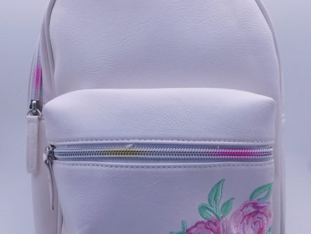 White With Roses Mini Backpack For Sale