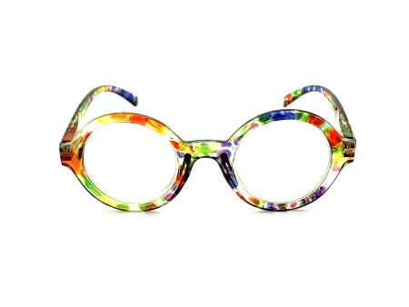 Jive Bomber Round Tye-Die & Fun Print Blue Light Blocking Reading Glasses For Cheap