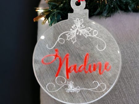 Acrylic personalized layered Christmas ornament Discount