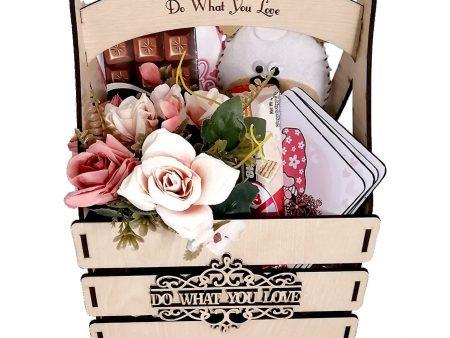 Wooden Basket (pink valentine) Online