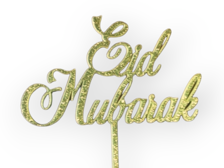 Glittery acrylic topper (gold)  Eid Mubarak  on Sale