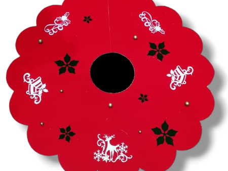 Christmas Tree Skirt (red festooned) on Sale