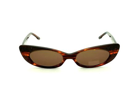 Discounted due to lens tint. Please read description before purchase. Cinzia Celebrity Reading Sunglasses Brown With Case For Cheap